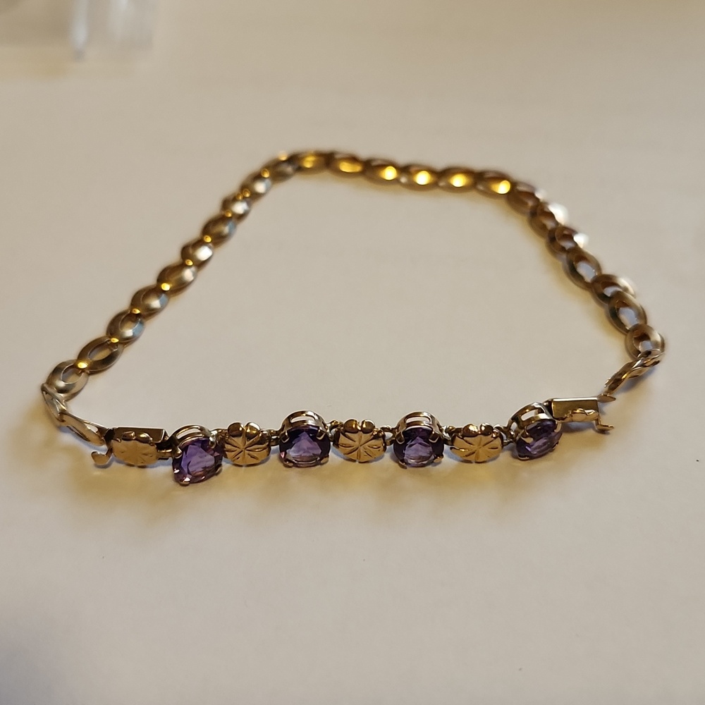 10K gold bracelet with interchangeable gem links